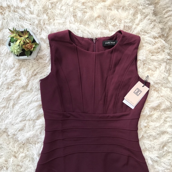 Ivanka Trump Dresses & Skirts - Ivanka Trump Dress Burgundy 8 Bodycon Scuplted